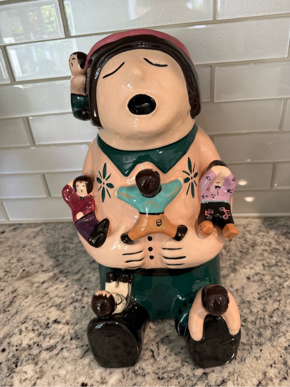 Vintage Southwestern Story Teller Ceramic Cookie Jar Pueblo Women Stories Kitsch